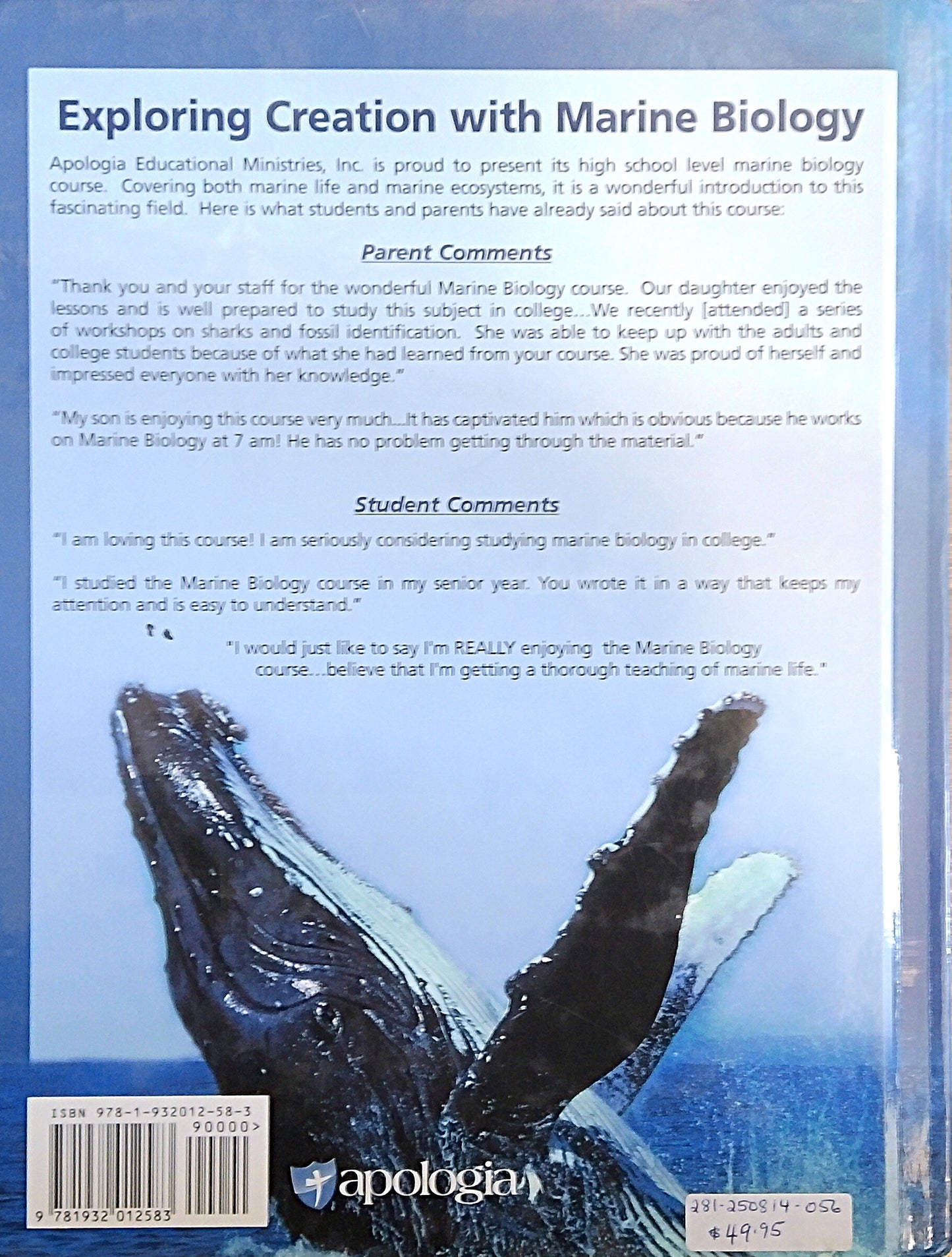 Exploring Creation With Marine Biology Textbook