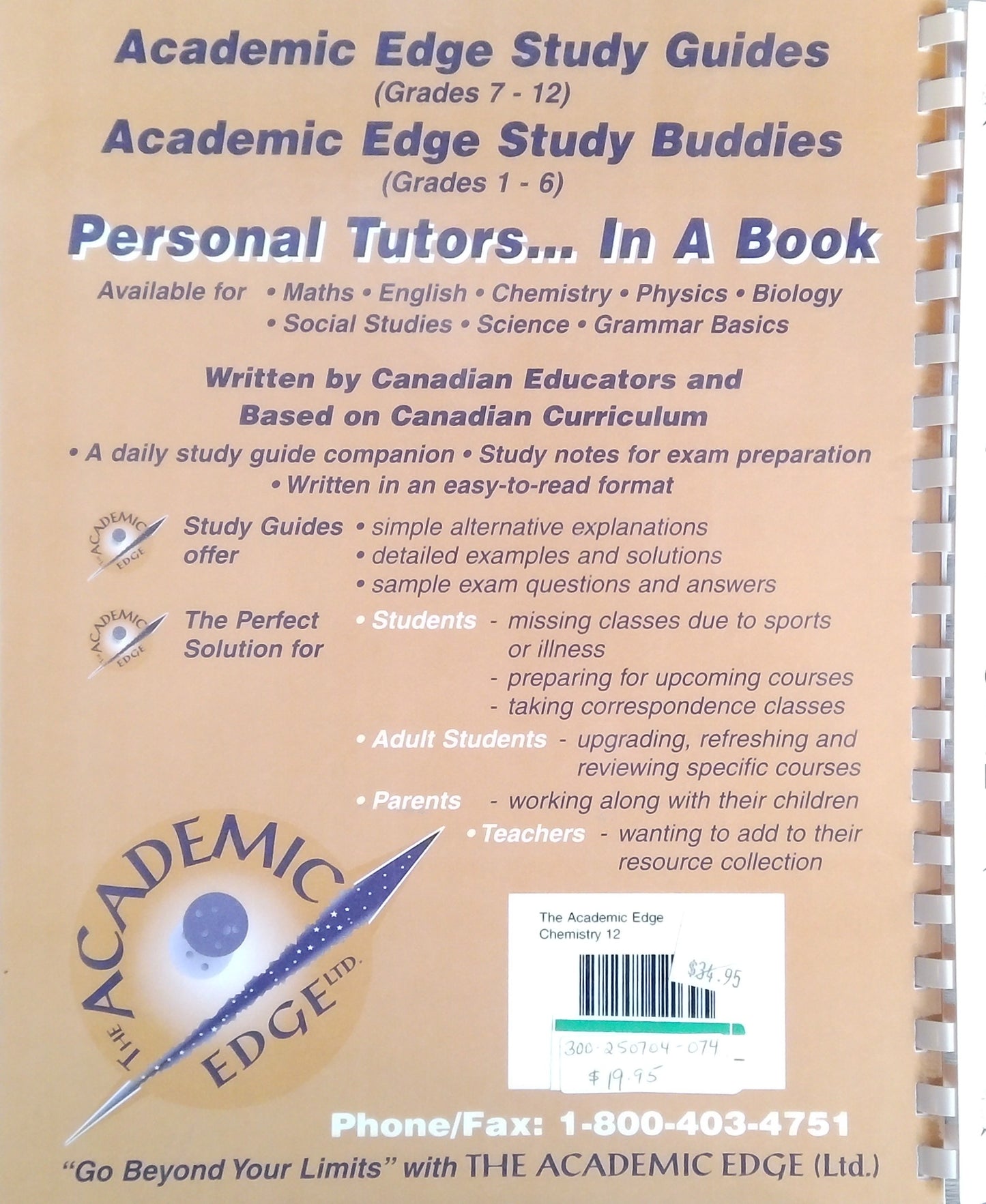 The Academic Edge: Biology Grade 12