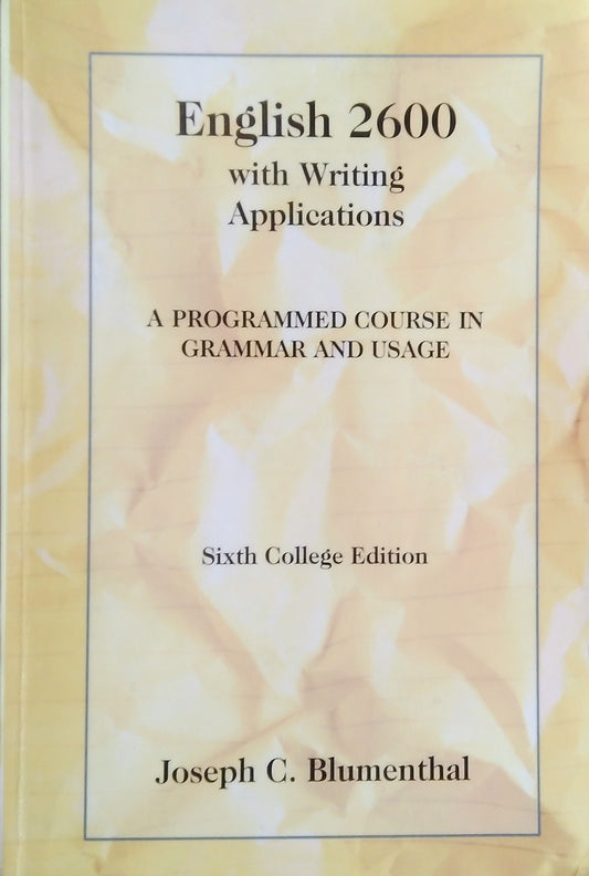 English 2600 With Writing Applications