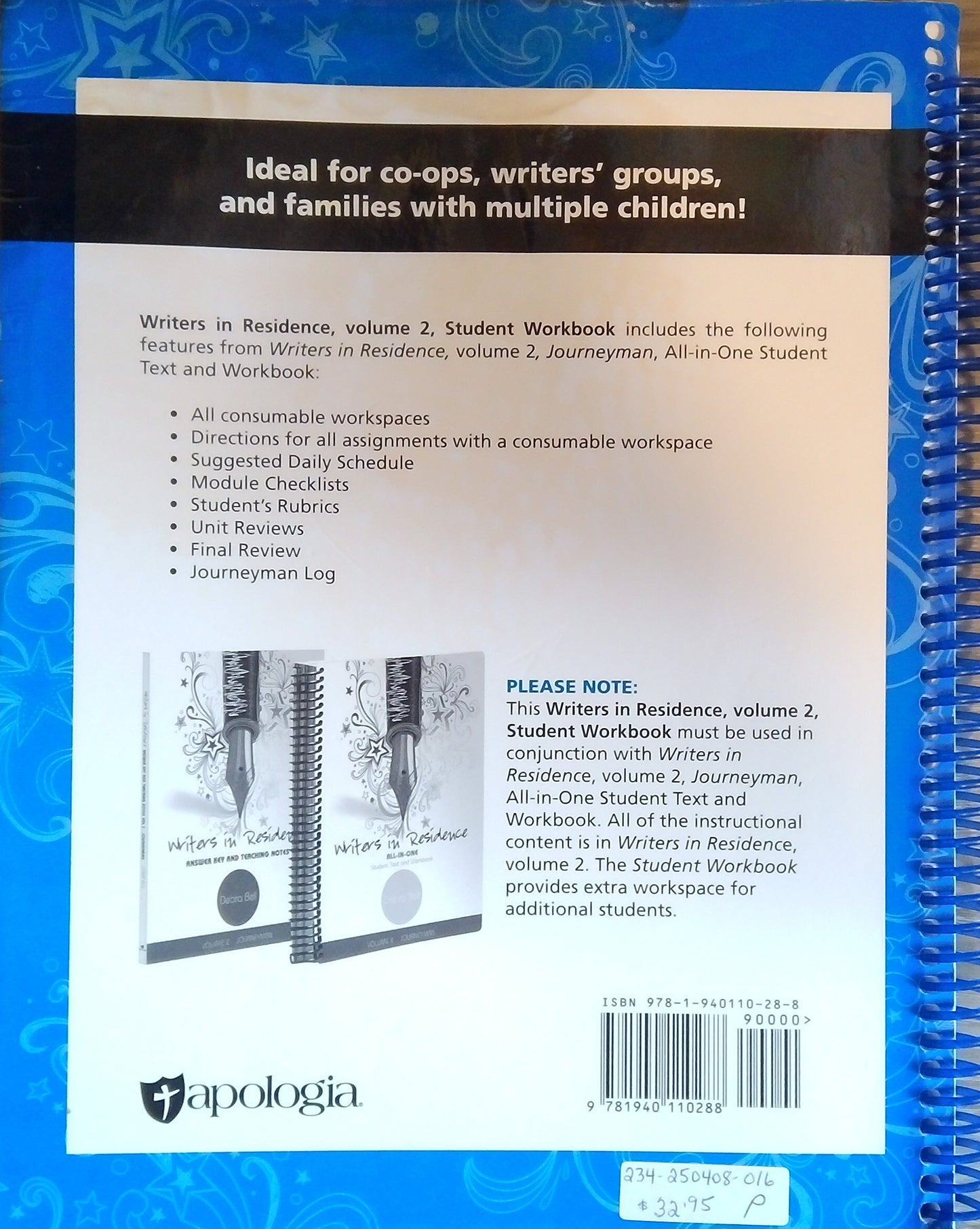 Writers In Residence Student Workbook: Volume 2