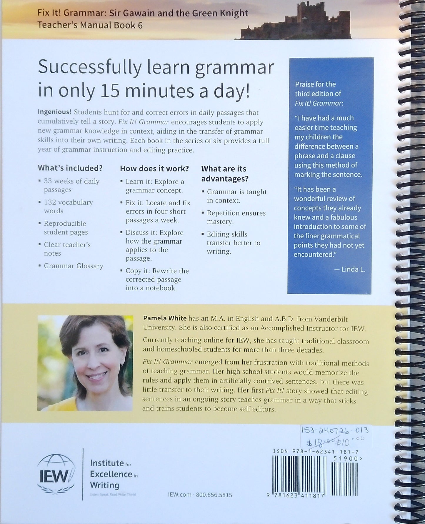 IEW: Sir Gawain and the Green Knight Teacher's Manual, Book 6