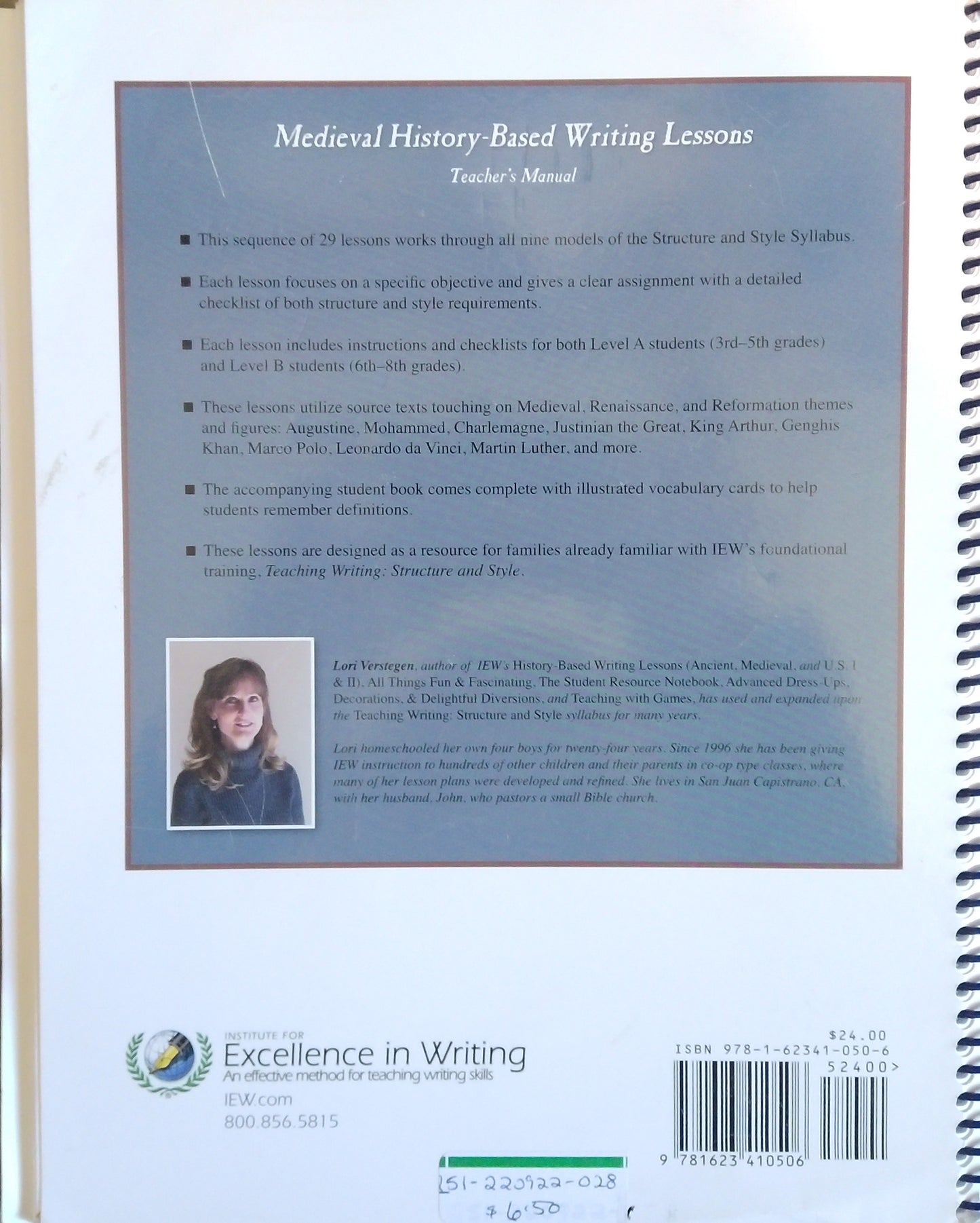IEW: Medieval History-Based Writing Lessons - Teacher's Manual