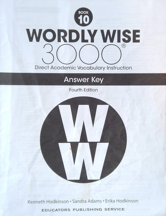 Wordly Wise 3000: Book 10 Answer Key