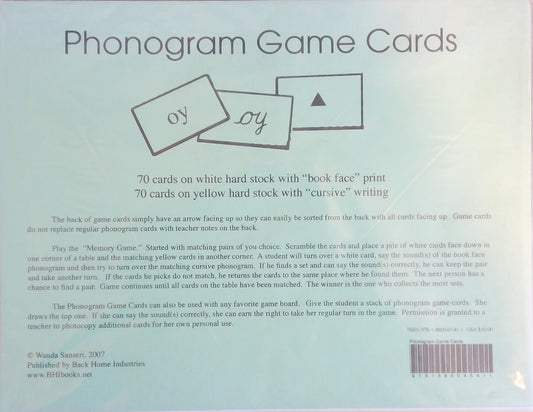 Phonogram Game Cards