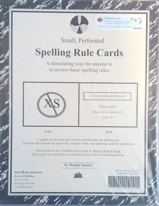 Spelling Rule Cards
