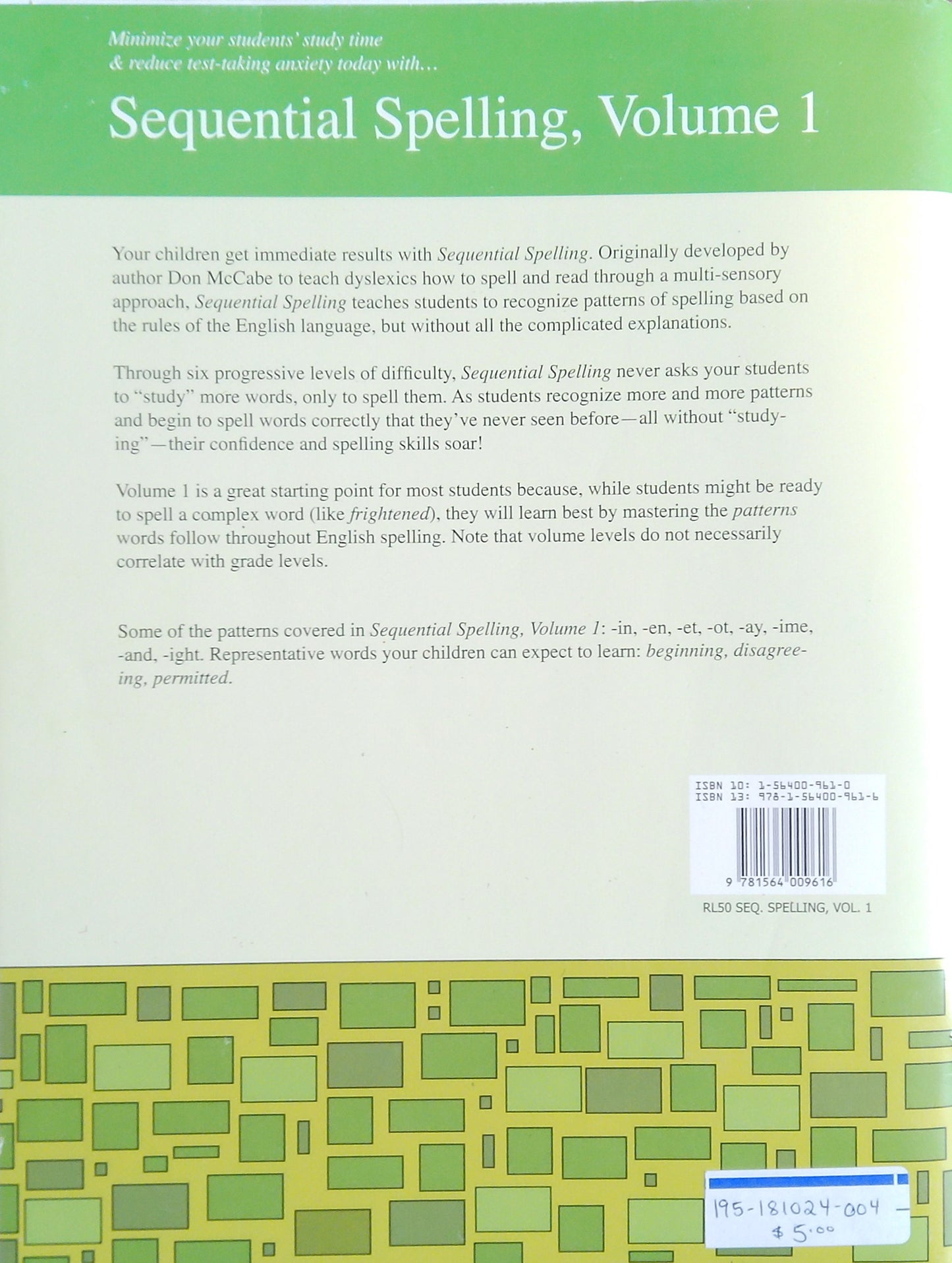 Sequential Spelling 1