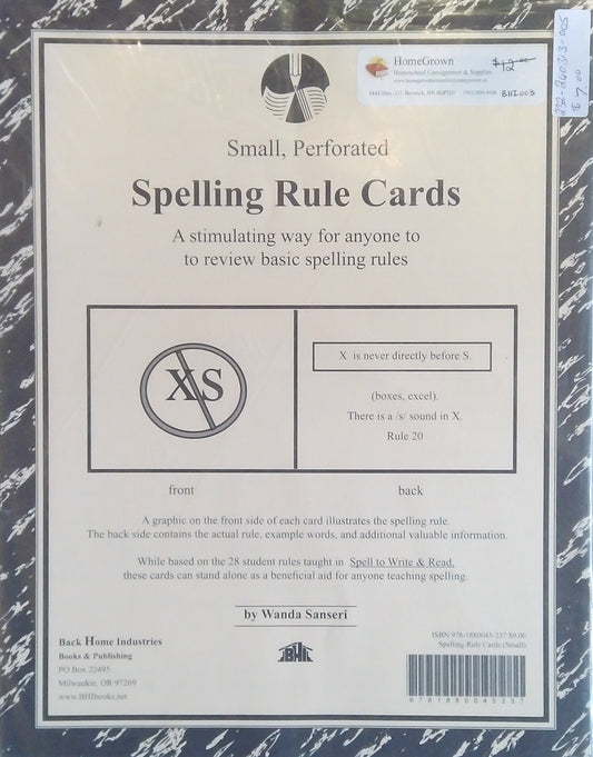 Spelling Rule Cards