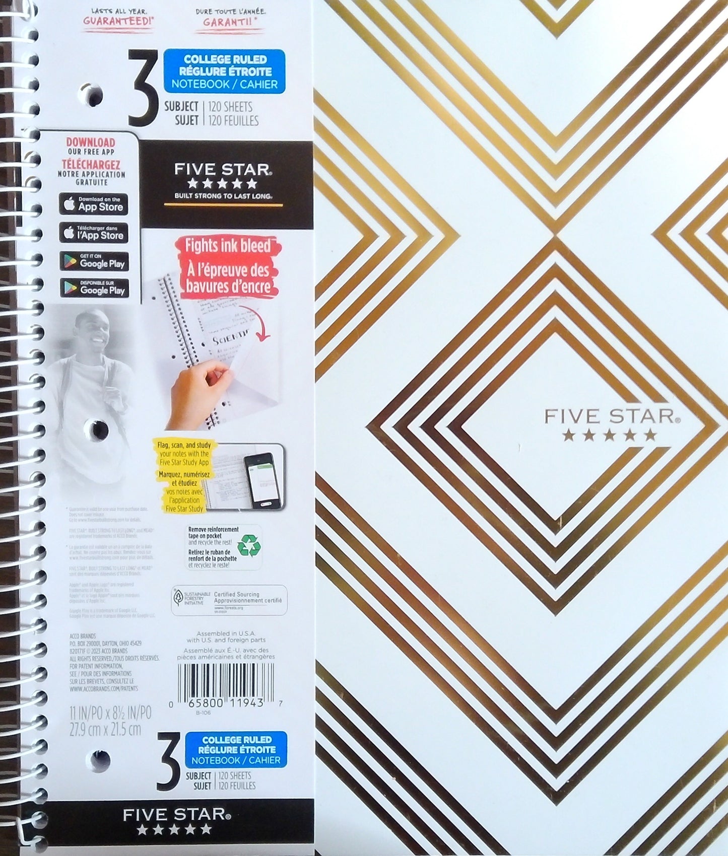 Five Star 3 Subject Notebook