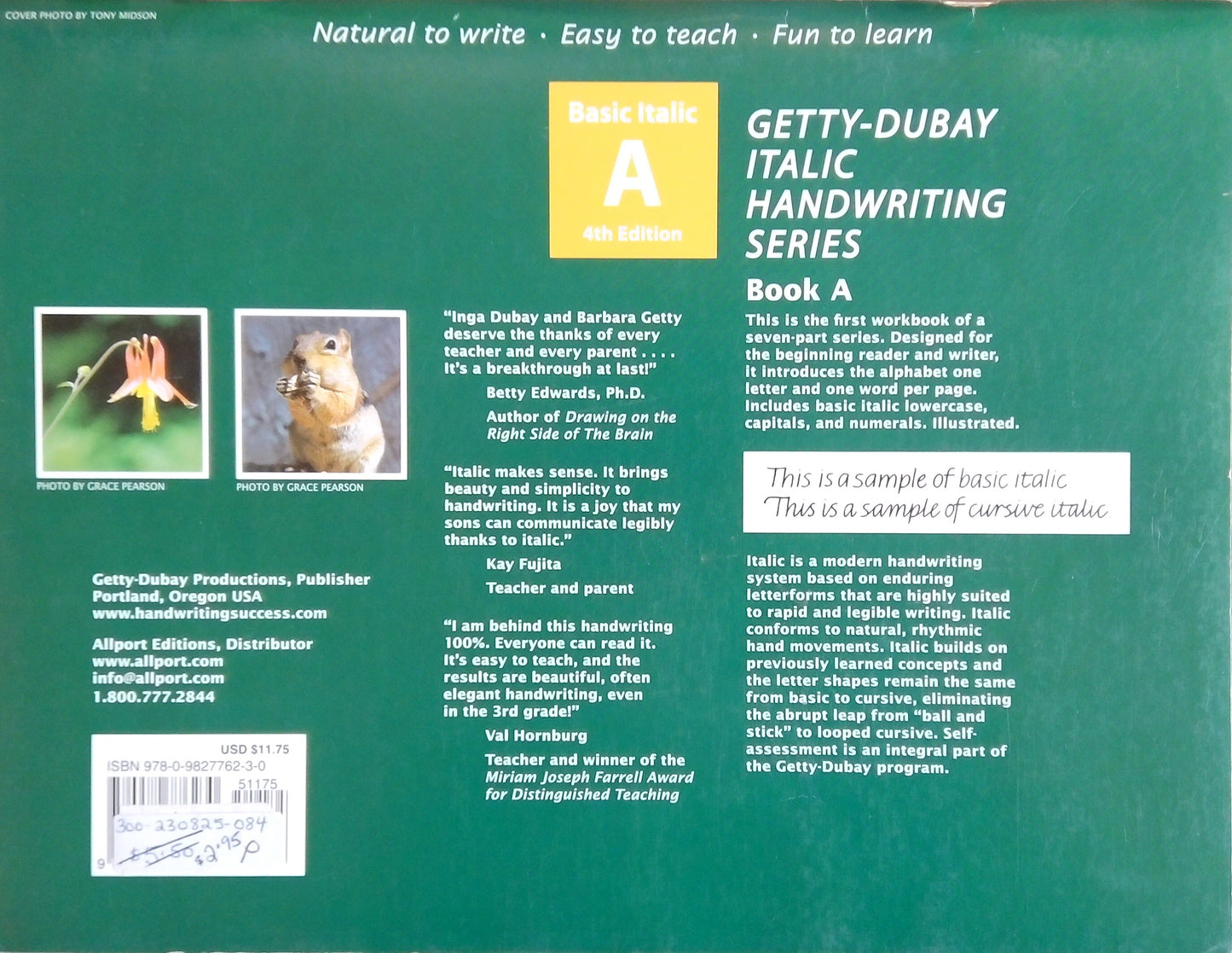 Getty-Dubay Italic Handwriting Series: Book A