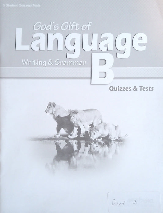 God's Gift Of Language B: Quizzes & Tests