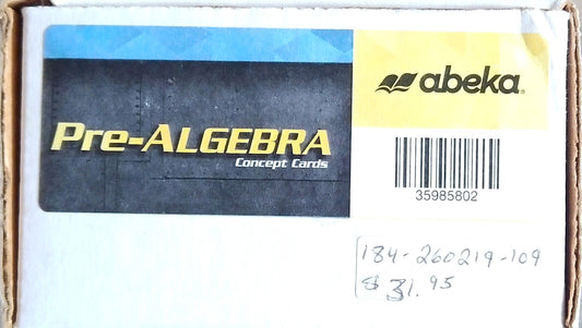 Pre-Algebra Concept Cards