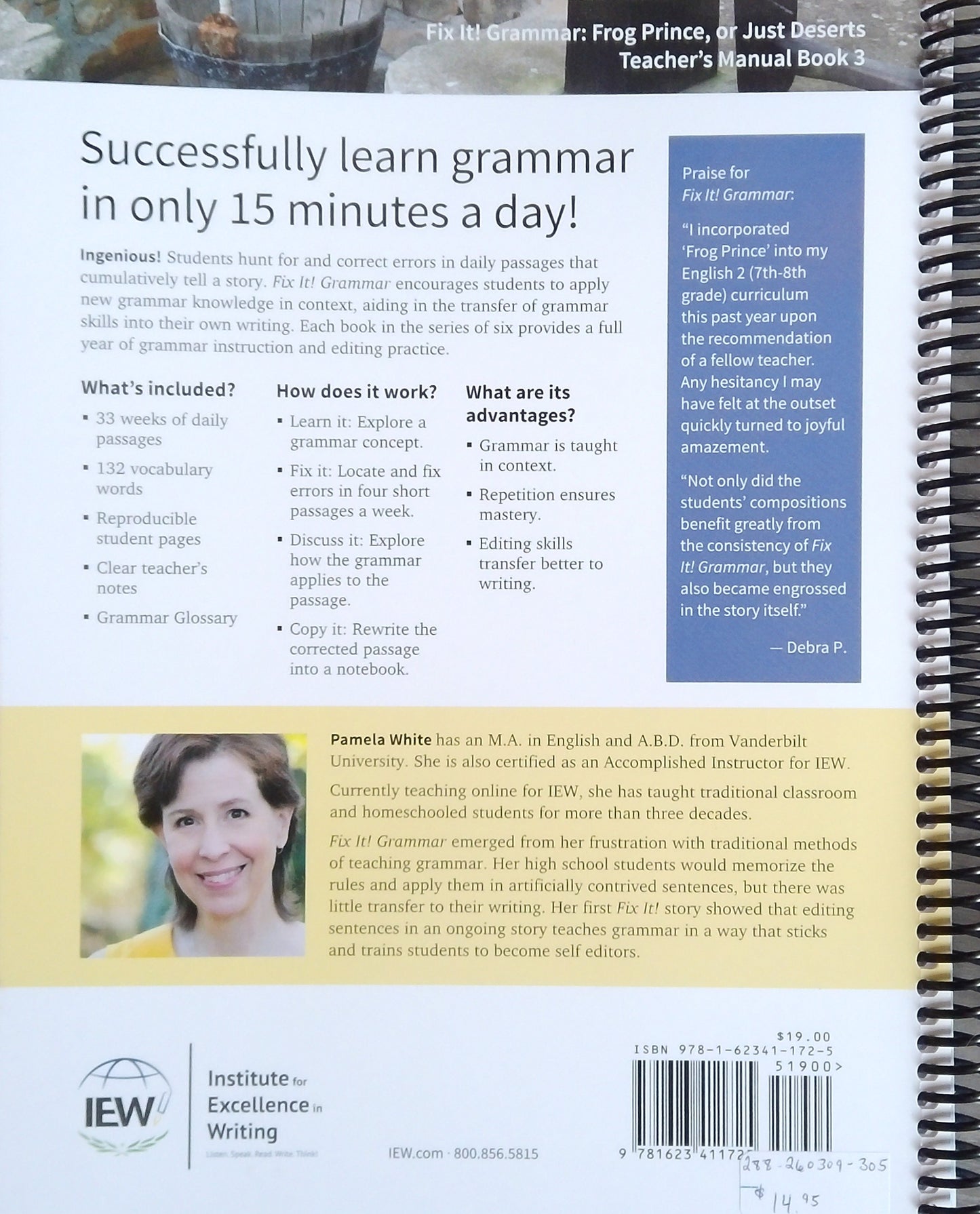 IEW Fix It! Grammar: Frig Prince Teacher's Manual Book 3