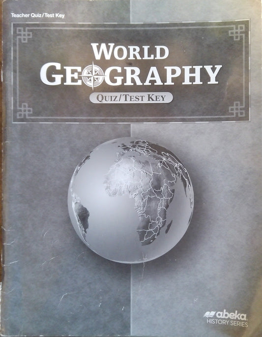World Geography Quiz/Test Key