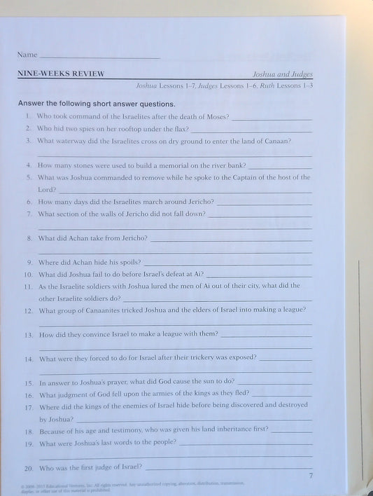 Joshua & Judges: Tests