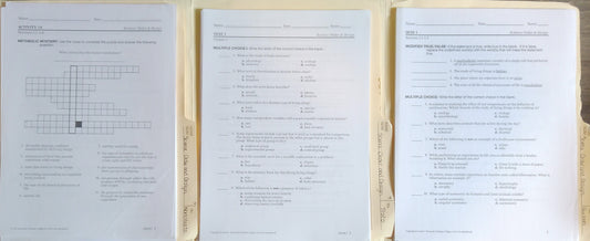 Science - Order & Design: Quizzes/Tests/Worksheets