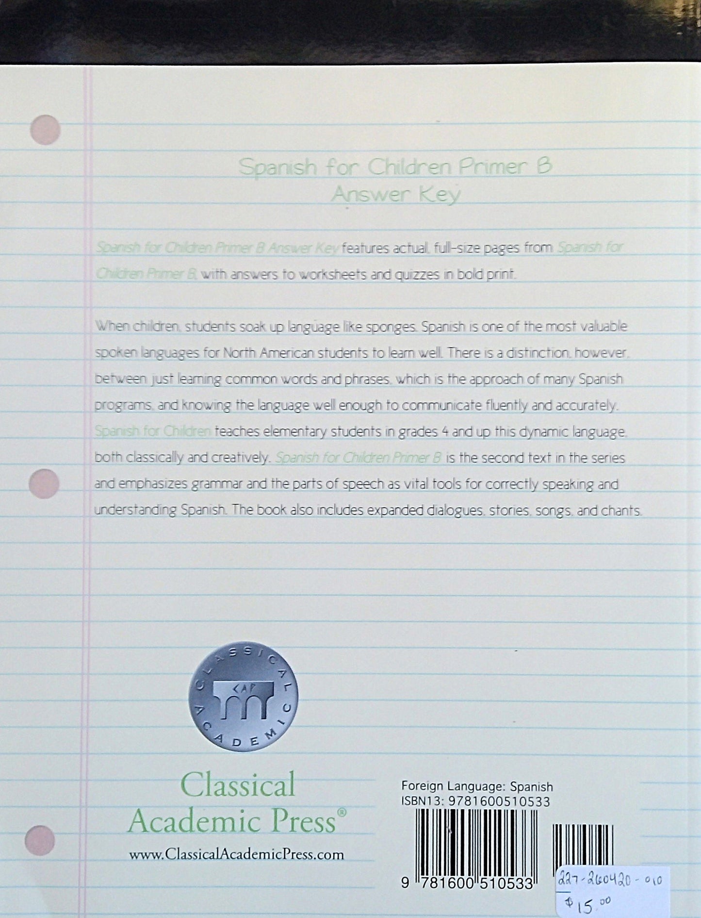 Spanish For Children Answer Key