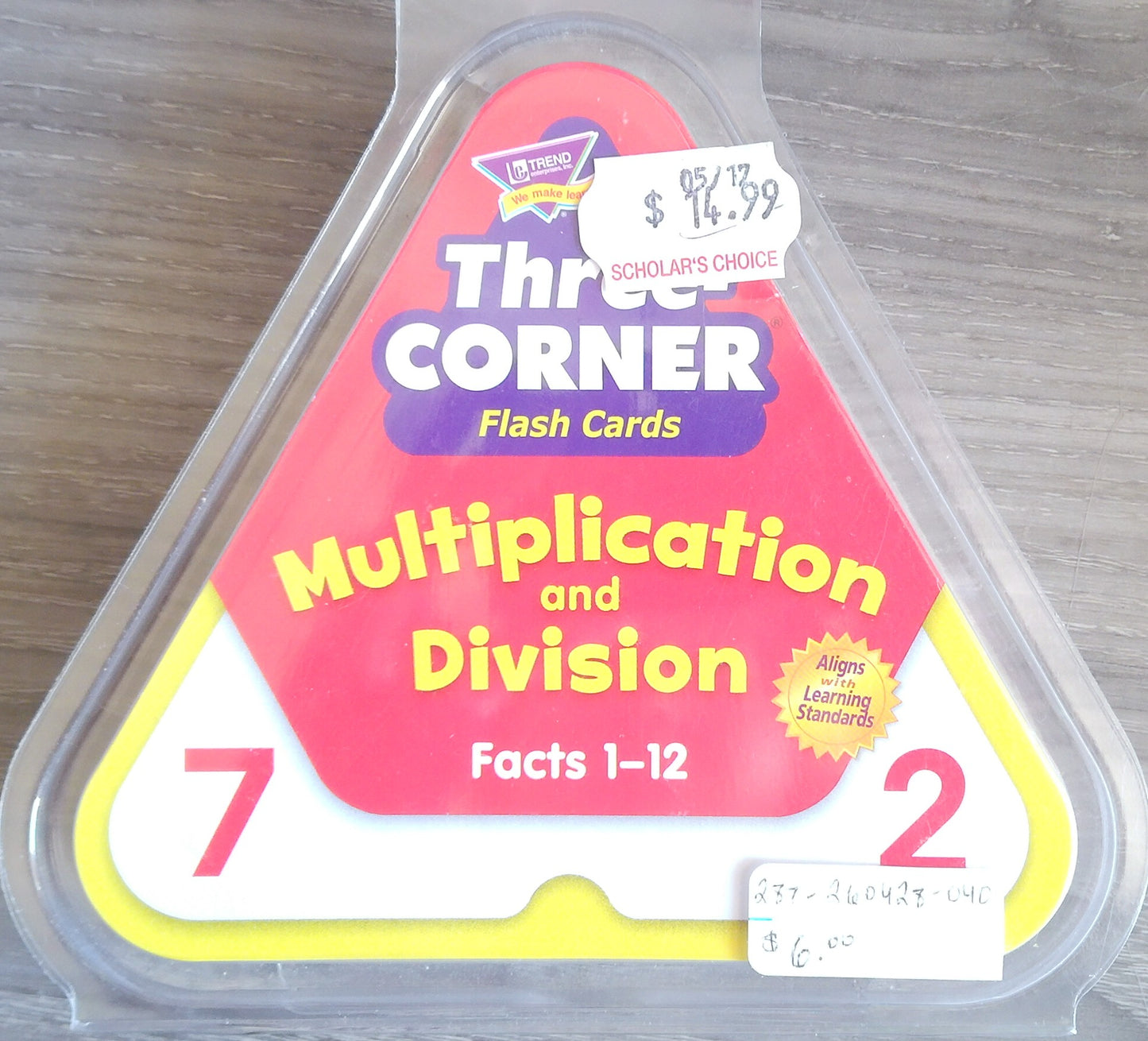 Three-Corner Flash Cards: Multiplication/Division