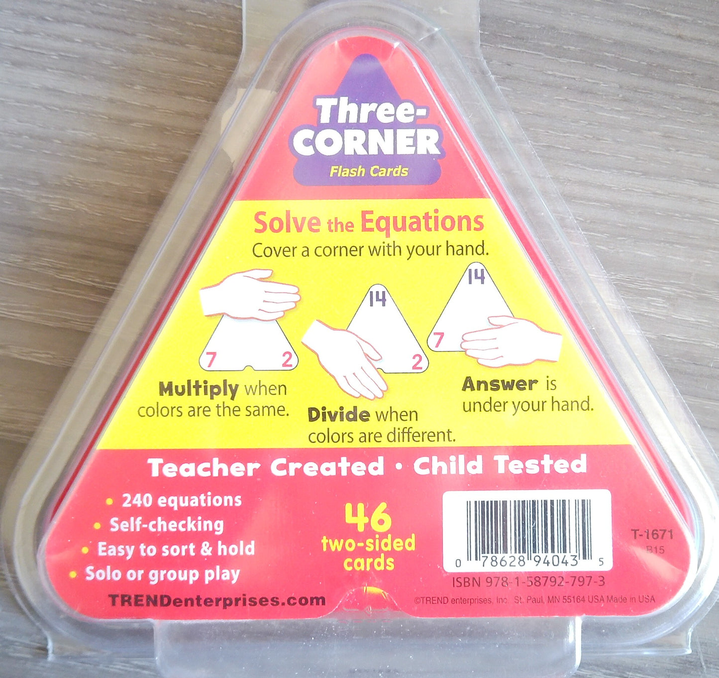 Three-Corner Flash Cards: Multiplication/Division