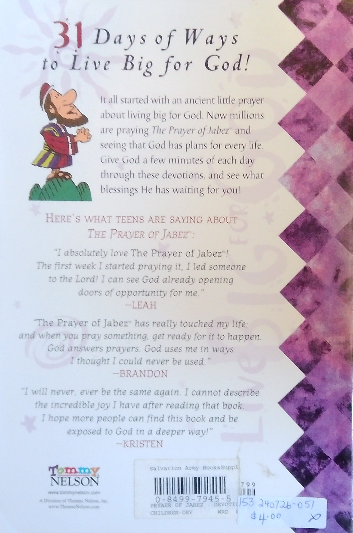 The Prayer Of Jabez: Devotions For Kids