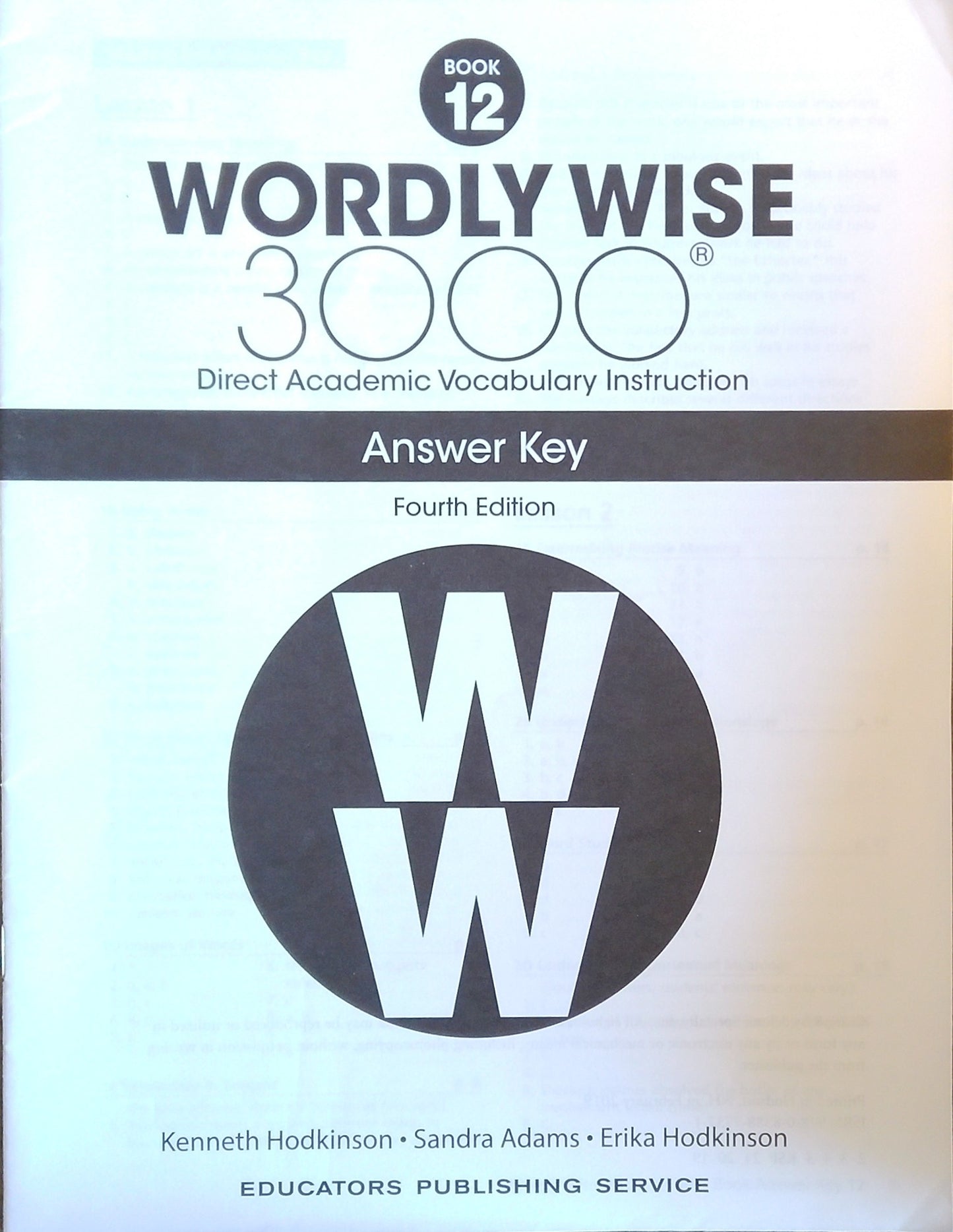 Wordly Wise 3000: Book 12 Answer Key