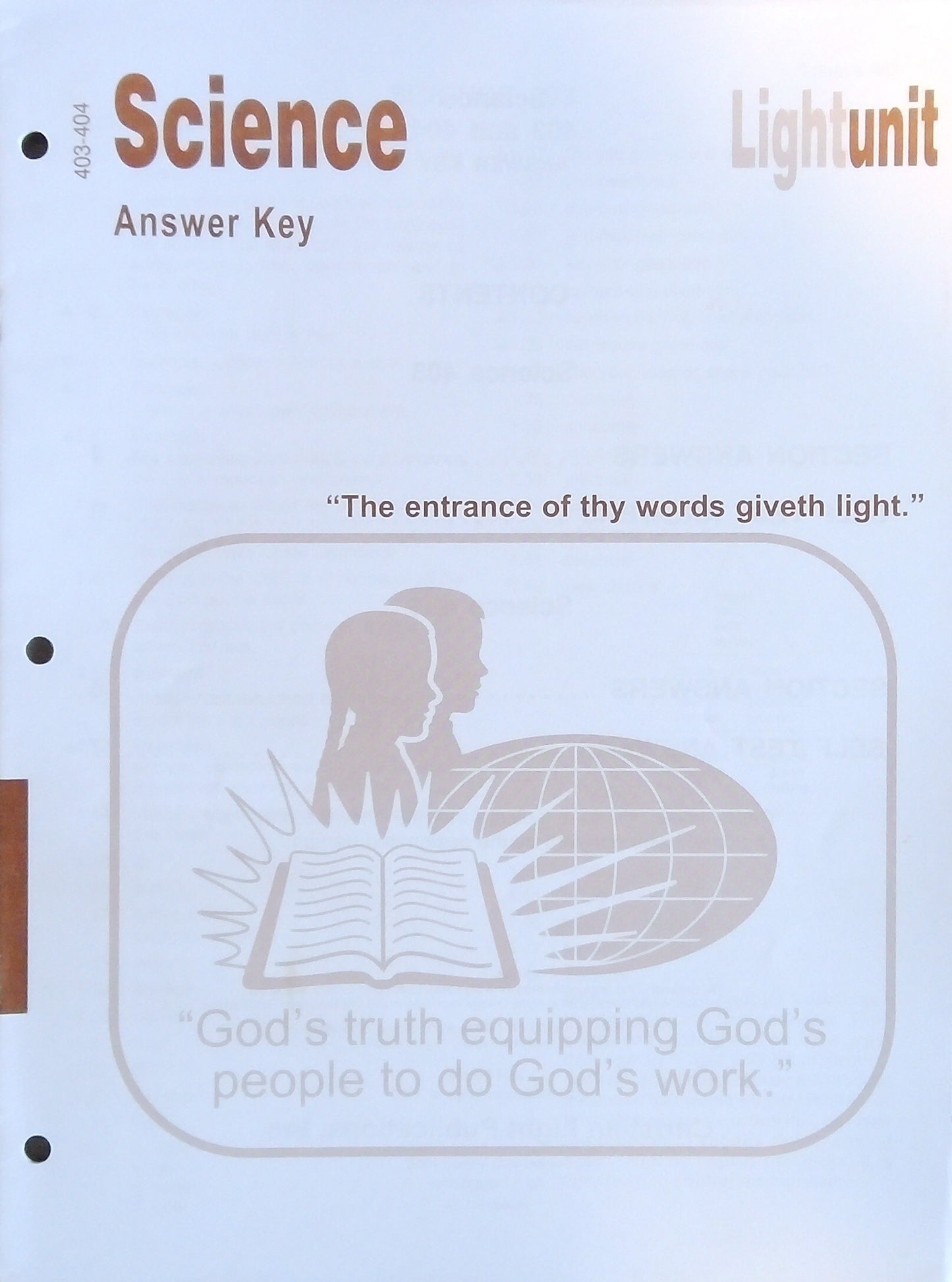 CLE Science L.U. 403-404 Answer Key