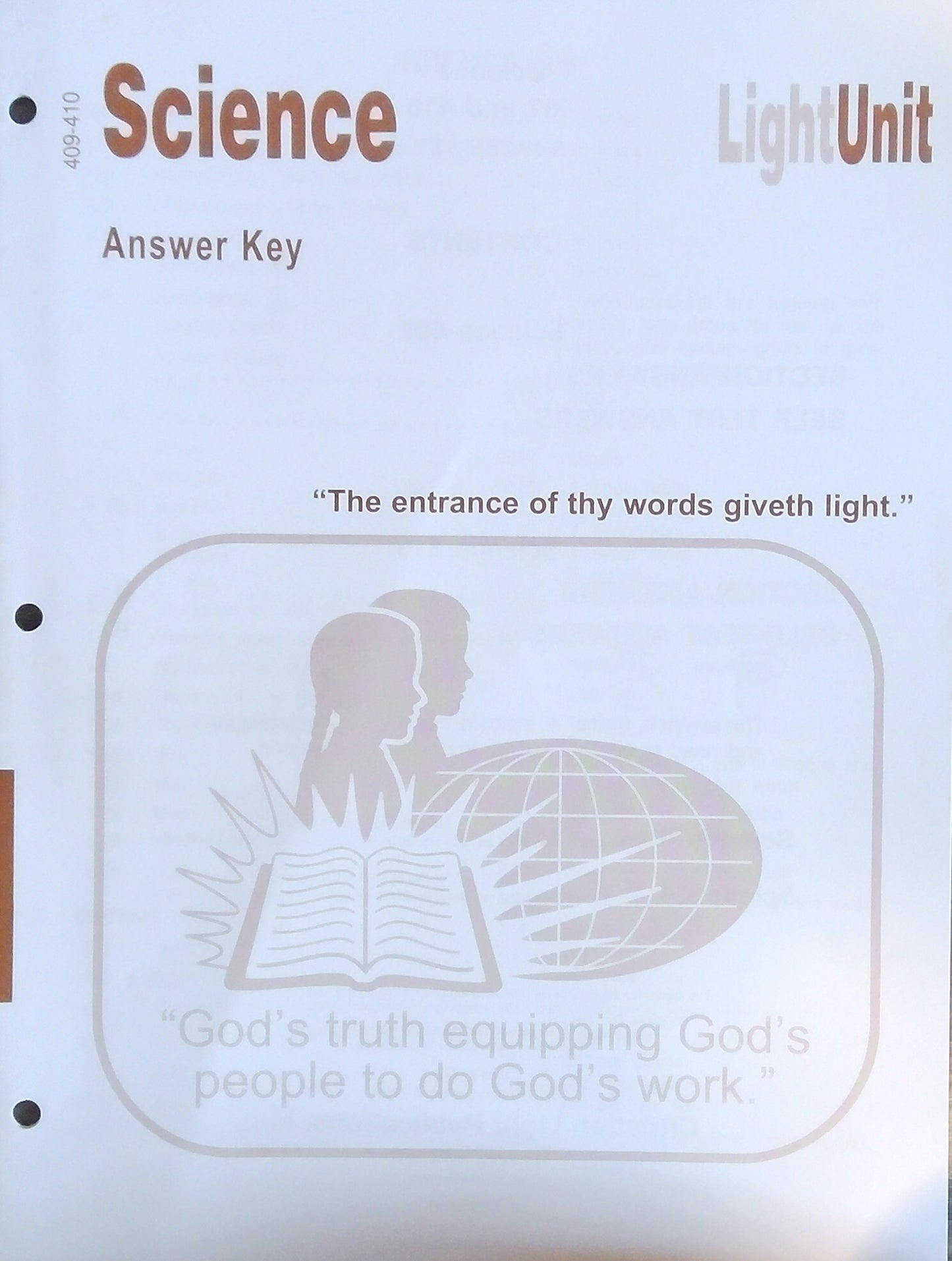 CLE Science L.U. 409-410 Answer Key