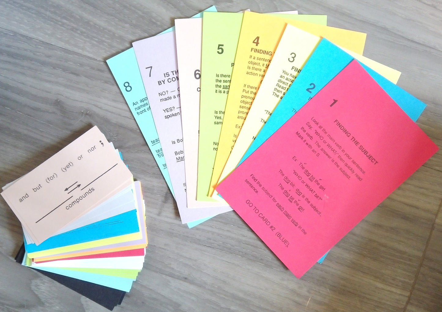 Winston Grammar Basic Level Clue Card Set