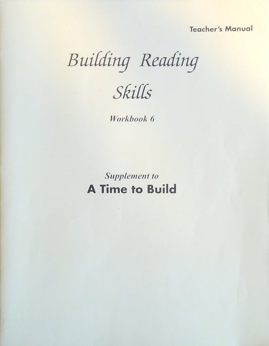 Building Reading Skills: Teacher's Manual