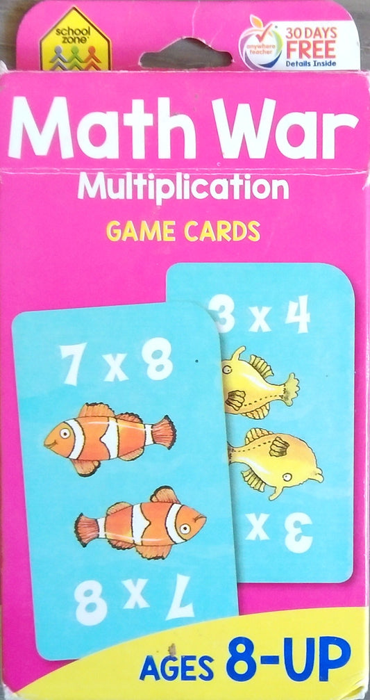 Math War: Multiplication Game Cards