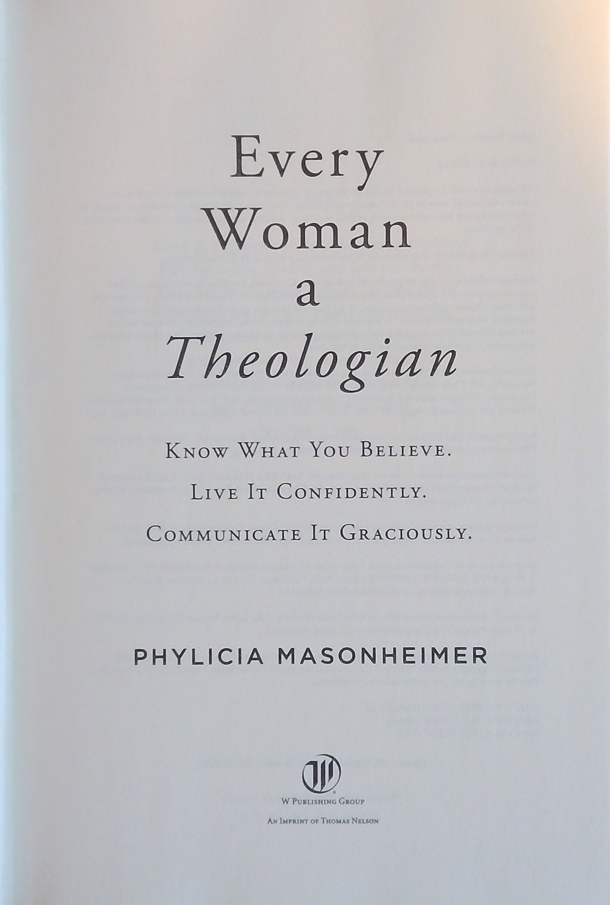 Every Woman A Theologian