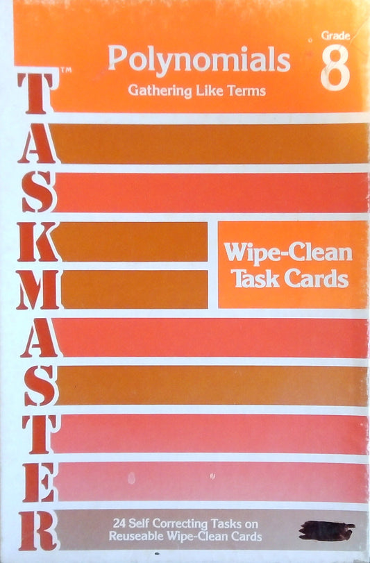 Taskmaster Wipe-Clean Task Cards: Polynomials