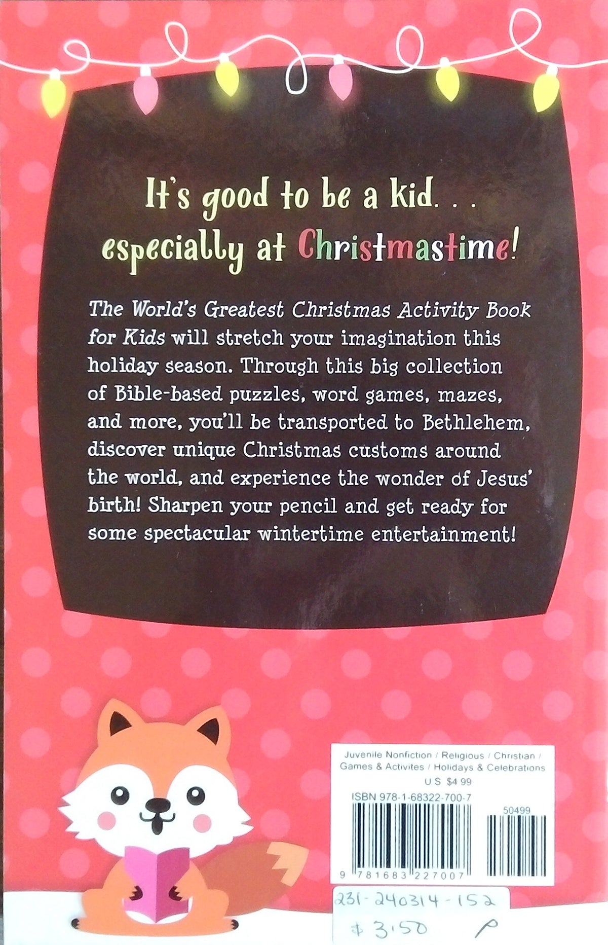 The World's Greatest Christmas: Activity Book For Kids