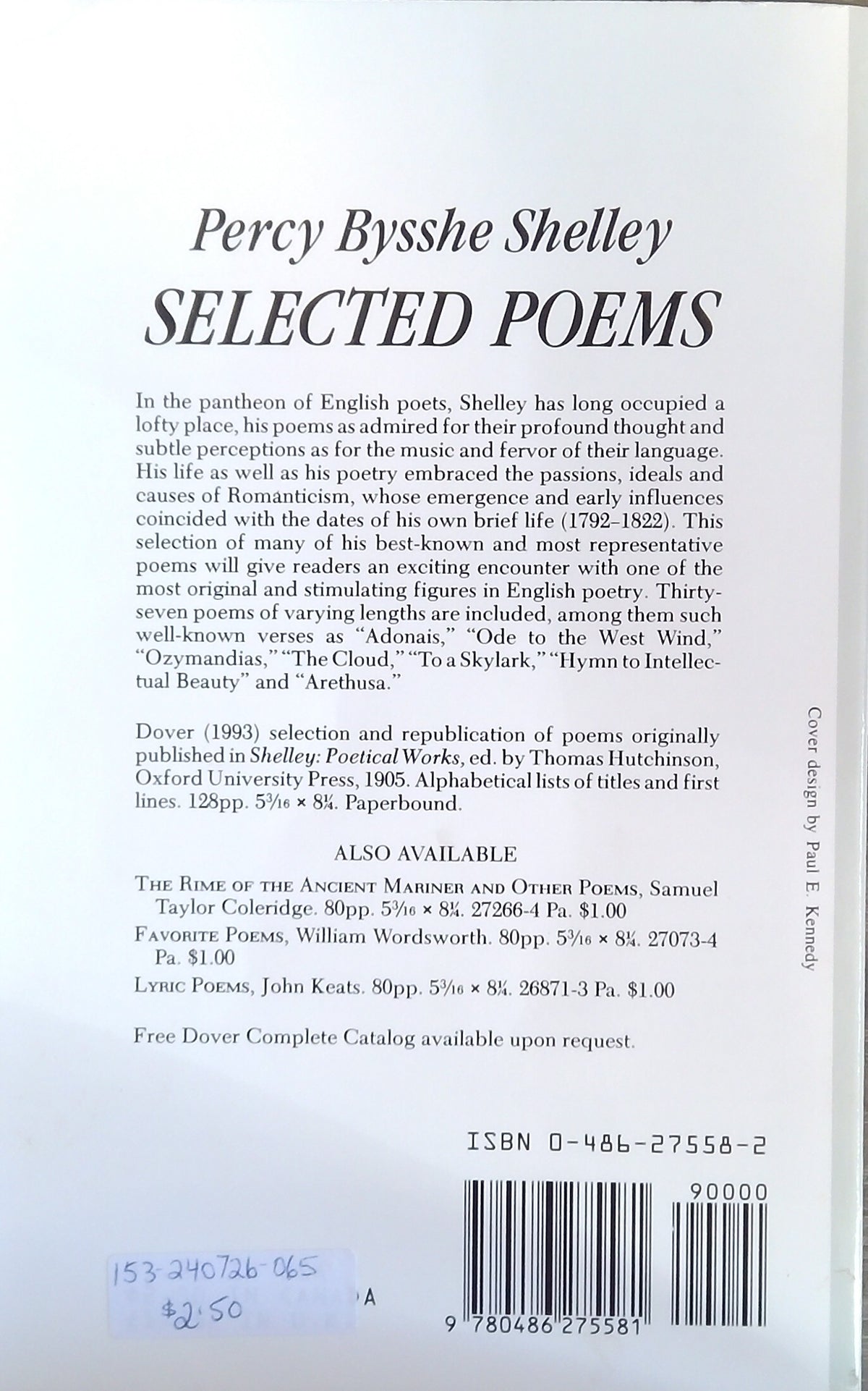 Selected Poems: Percy Bysshe Shelley