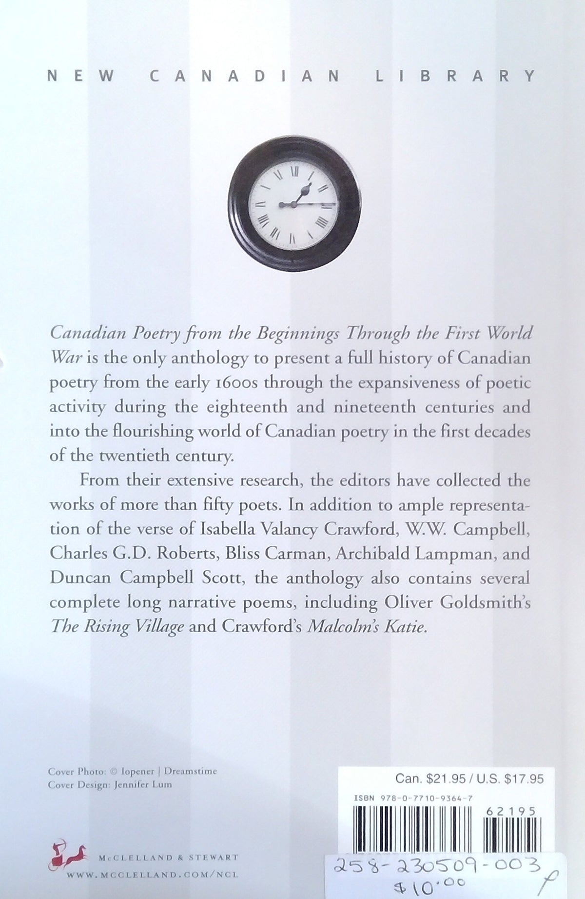 Canadian Poetry From The Beginnings Through The First World War